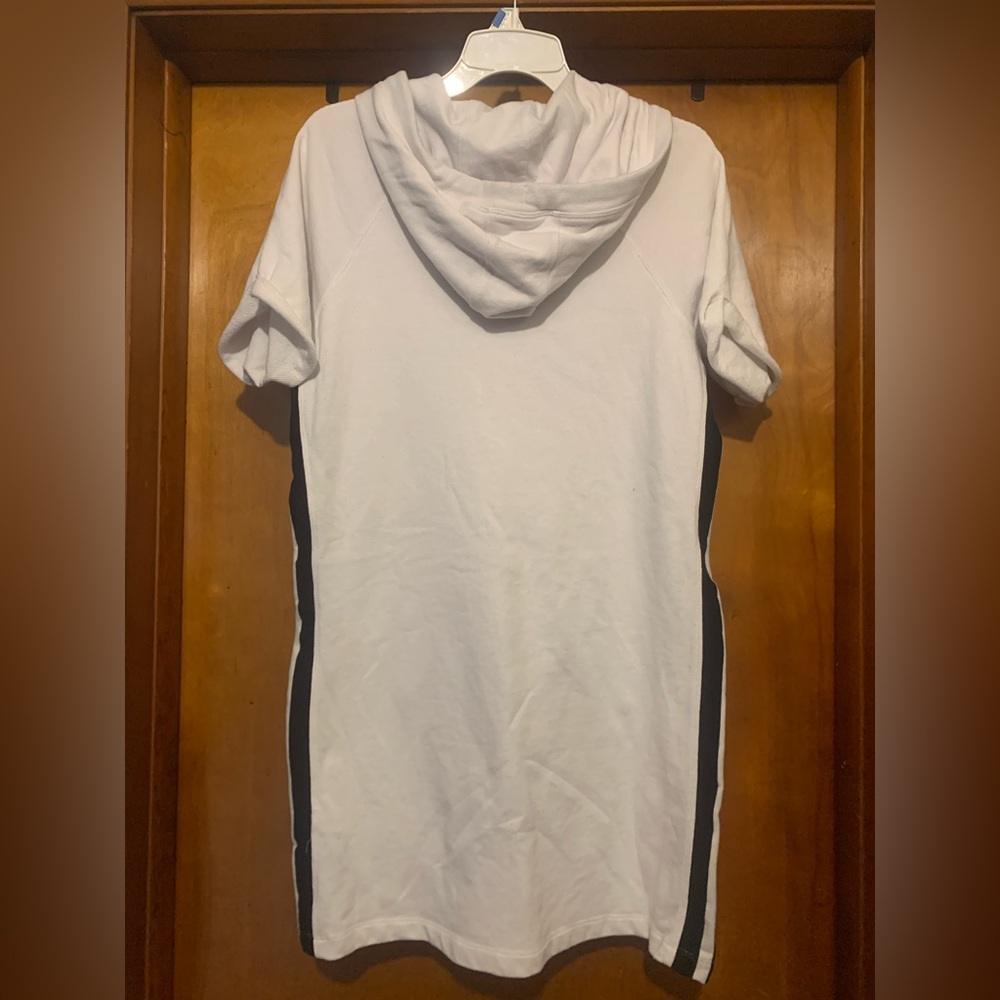 DKNY Size S White/Black Striped Hoodie Dress - Picture 5 of 5